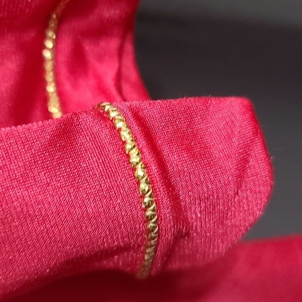 VTG ShadowLine Womens Long Nightgown Red/Gold Embroidery‎ V-neck USA Size S GUC - Picture 4 of 8